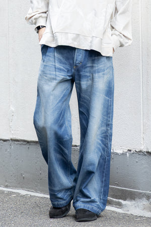[THE JEAN PIERRE] "2-pleat denim trousers"