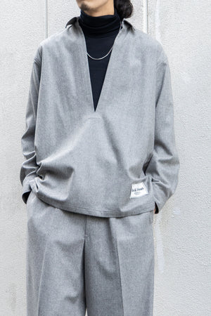 【SHEIK YERBOUTI】"SUPER120'S WOOL FRANNEL SKIPPER SHIRT"