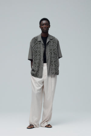 【SHEIK YERBOUTI】"Embroidered Open-Collar Shirt"