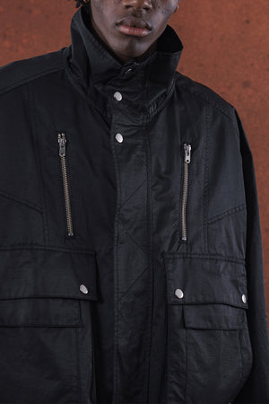 【TAUPE】"NYLON CONSTRUCTIVE ZIP JACKET"