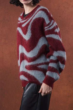 【TAUPE】"MARBLE MOHAIR CREW KNIT"