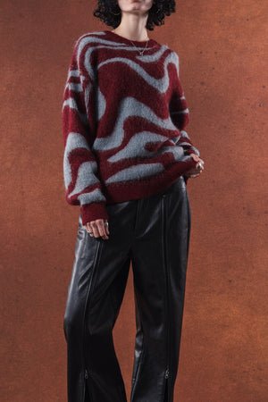 【TAUPE】"MARBLE MOHAIR CREW KNIT"